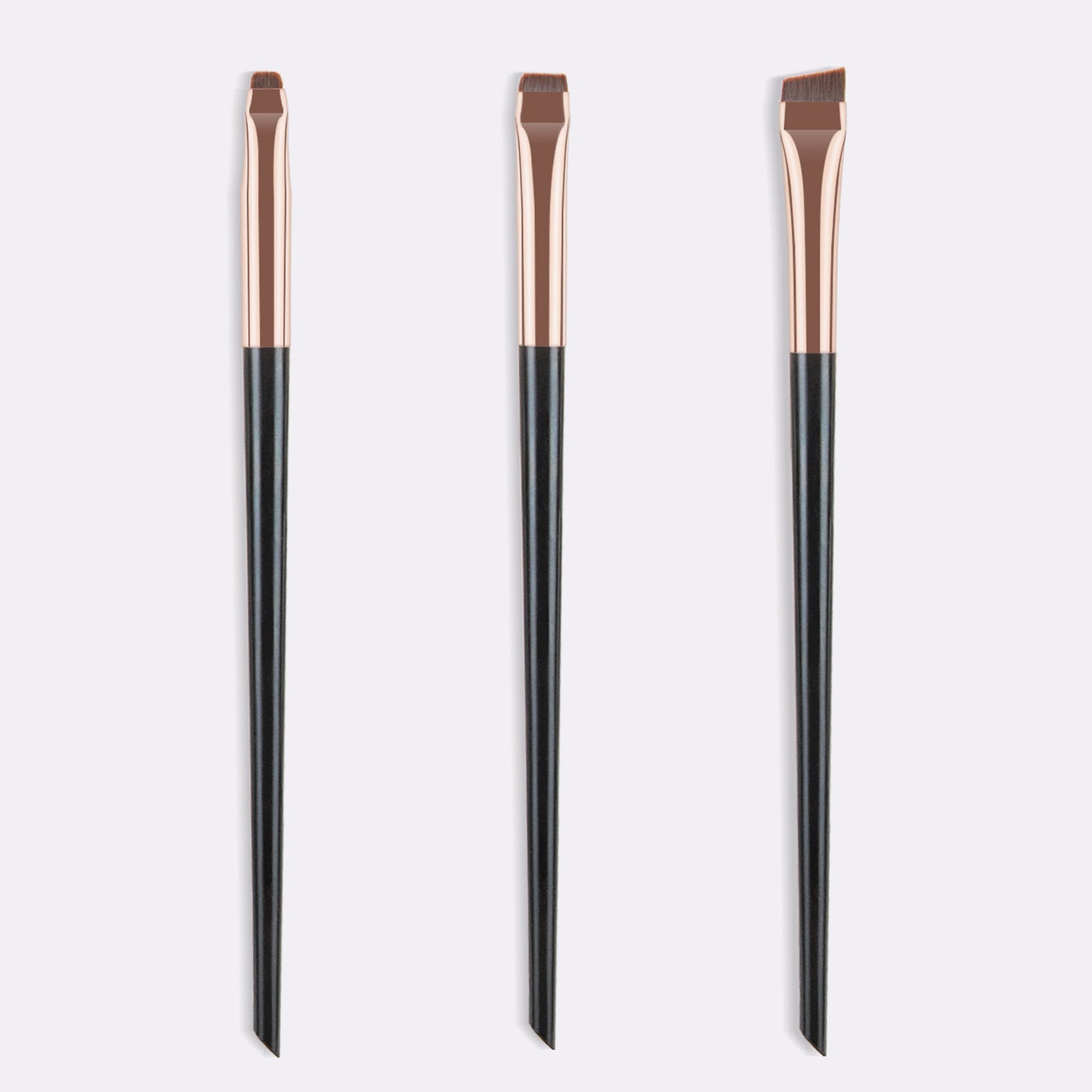 Karsyngirl 3PCS Blade Eyeliner & Eyebrow Brush Set - Portable Fine Tip Makeup Tools