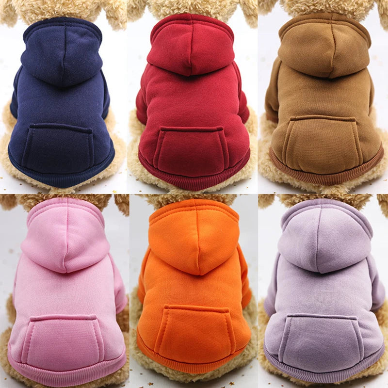 Fashion Dog Hoodie – Warm Autumn & Winter Small Pet Clothes, Thickened Two-Legged Sweater