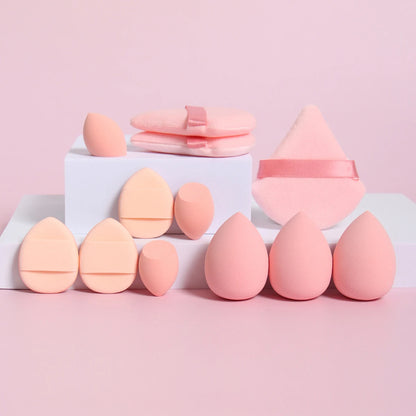 12-Piece All-Purpose Makeup Sponge Set – Powder Puffs, Beauty Eggs & Mini Cushions