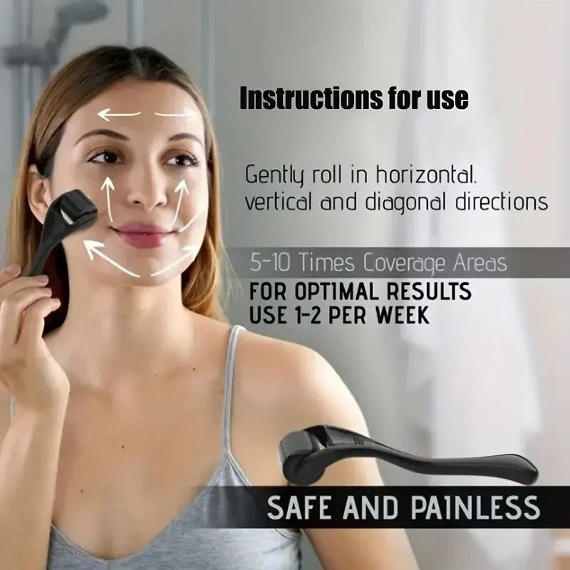 Microneedle Derma Roller - Microneedling Tool for Skin, Facial, Hair & Beard Care (For Women & Men)