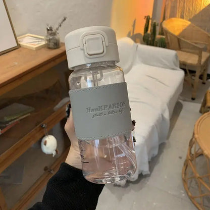 500ml Creative Water Bottle with Straw, Leak-Proof Portable Cup for School Kids