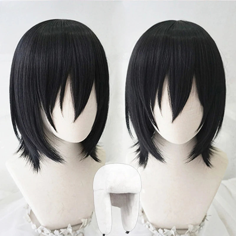 Anime Fyodor Dostoevsky Cosplay Wig - Bungo Stray Dogs Short Black Heat-Resistant Synthetic Hair
