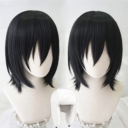 Anime Fyodor Dostoevsky Cosplay Wig - Bungo Stray Dogs Short Black Heat-Resistant Synthetic Hair