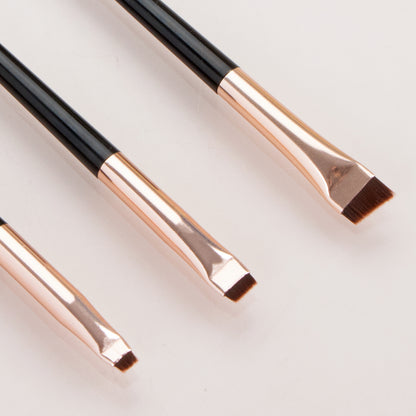Karsyngirl 3PCS Blade Eyeliner & Eyebrow Brush Set - Portable Fine Tip Makeup Tools
