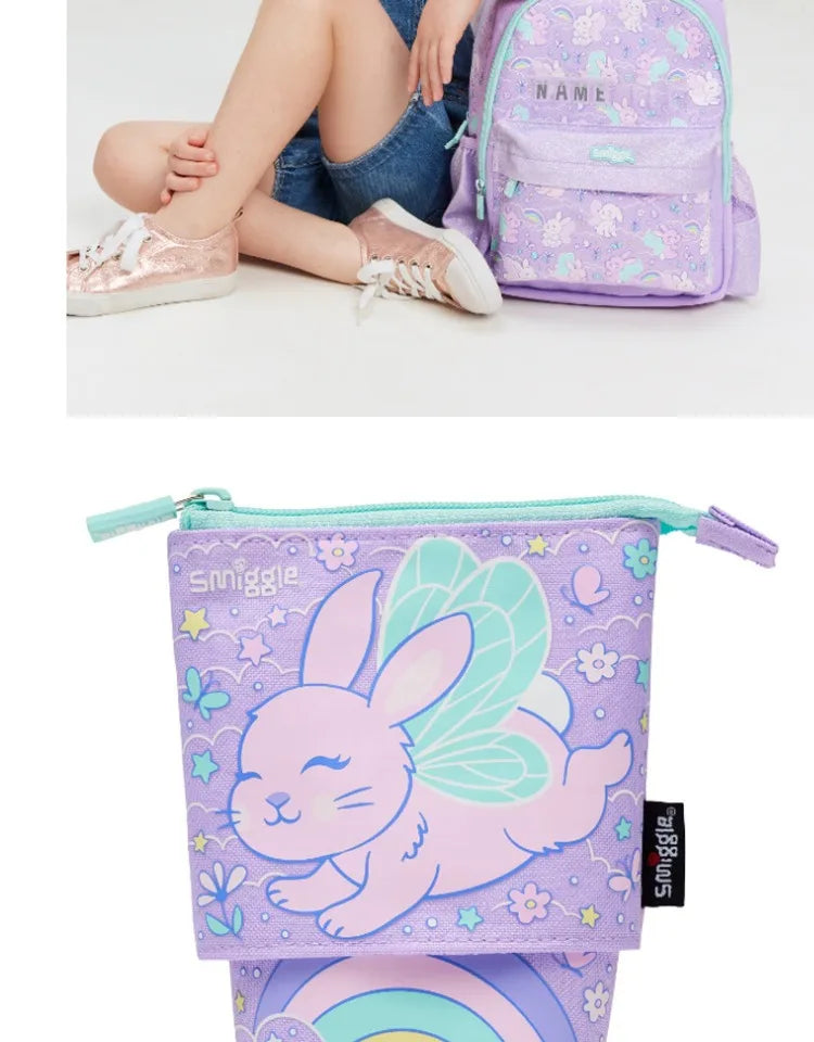Genuine Australian Smiggle Angel Rabbit School Supplies Set, Large Capacity Backpack & Water Cup for Kids