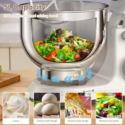 BioloMix 1200W Kitchen Stand Mixer with 11 Speeds, Dough Hook & Whisk, OLED Screen