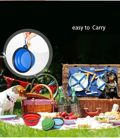 Collapsible Silicone Dog Bowl – Portable Folding Feeder for Outdoor Travel (350/1000ml)