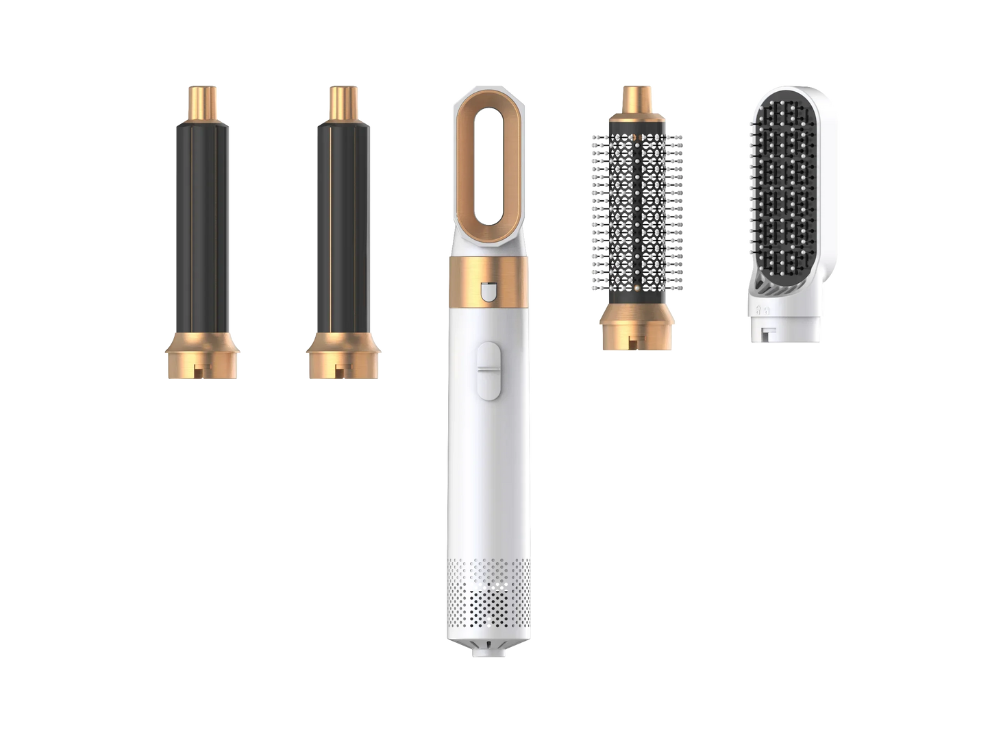 5-in-1 Low Noise Hair Styler - Professional Hair Curling, Straightening, Drying Hot Air Brushes, 1000W