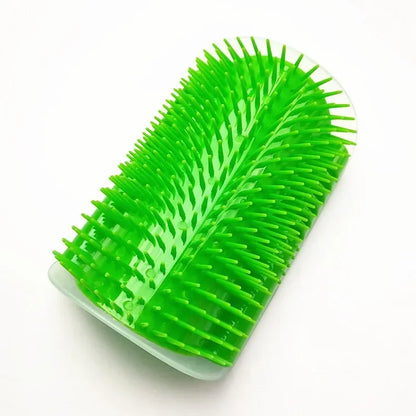 Cat Self-Groomer with Catnip Wall Corner Massage Comb Soft Face Rubs Pet Grooming Tool
