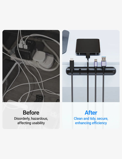 Adhesive Cable Holder Clips - Cord Management Organizer for Desktop, USB, Power, and Mouse Cables