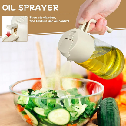 16oz/470ML Glass Oil Dispenser with Automatic Flip Lid