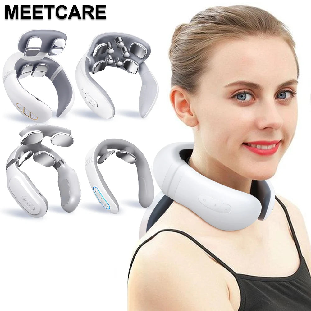 TENS Pulse Wireless Back & Neck Massager - Smart Heating Pain Relief for Shoulders & Muscles