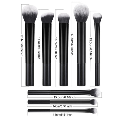 8pcs Portable Makeup Brush Set – Multifunctional Plastic Brushes for Daily Use