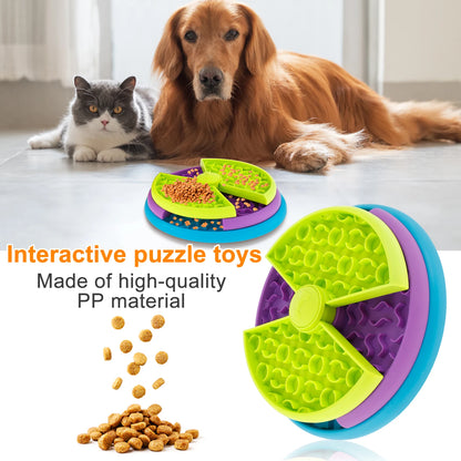 Raised Ceramic Cat Bowl with Wood Stand - Anti-Vomiting Slow Feeder