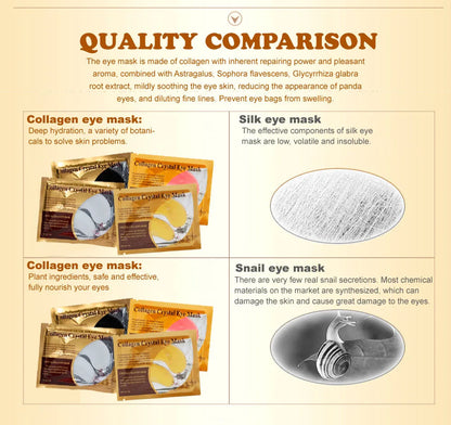 Gold Collagen Crystal Eye Mask - Firming & Moisturizing Eye Patches (5/10/20/30 Pairs)