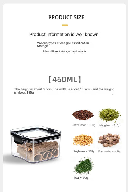 Sealed Plastic Storage Jars Set, Moisture-Proof Grain & Seasoning Organizer for Kitchen