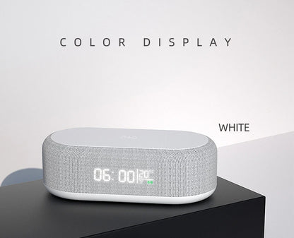 Wireless Charger Alarm Clock - 15W Fast Charging Dock with LED Light, Thermometer & Earphone Stand for iPhone & Samsung