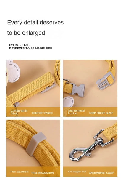 Adjustable Cat Harness, Leash & Collar Set with Cartoon Bee Design for Small & Medium Pets