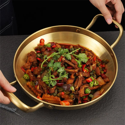 Stainless Steel Seafood Rice Pot with Handle Paella Pan Cookware