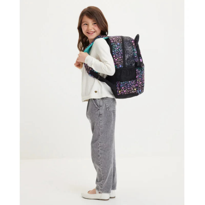 New Original Australia Smiggle Schoolbag for Girls with Black Cat Flower Lunch Bag & Pencil Case