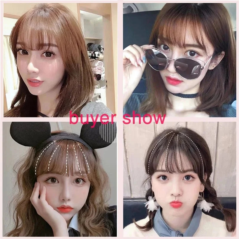 Synthetic Invisible Air Bangs Hair Extension for Women - Black & Brown