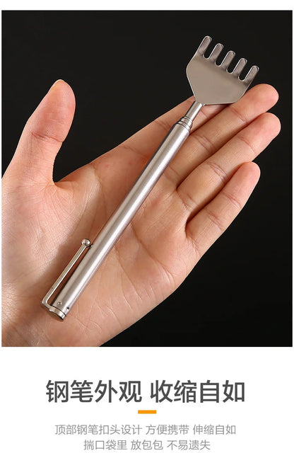 Portable Extendable Back Scratcher Stainless Steel Telescoping Itch Relief Tool