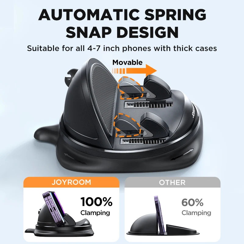 Joyroom Universal Dashboard Car Phone Holder - Upgraded Reusable Silicone Anti-Slip Mount for Car Dash