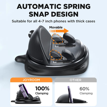 Joyroom Universal Dashboard Car Phone Holder - Upgraded Reusable Silicone Anti-Slip Mount for Car Dash