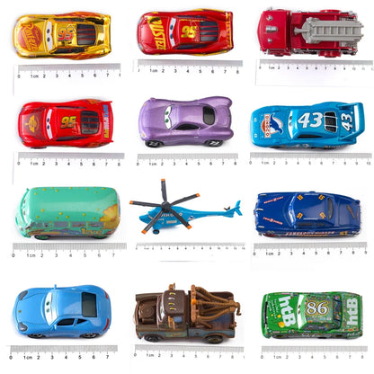Disney Pixar Cars 3 Lightning McQueen & Mater 1:55 Diecast Toy Car Collection for Kids