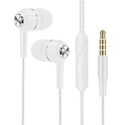 3.5mm Wired Earphones with Microphone - Bass HiFi Stereo In-Ear Headset for Phones