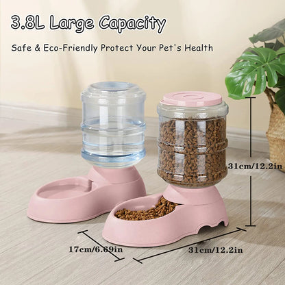 Automatic Pet Water Dispenser & Feeder - Large Capacity for Dogs & Cats
