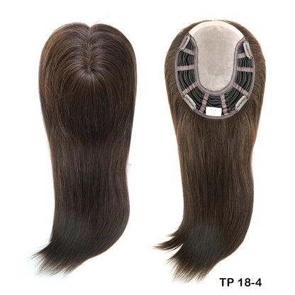 Alwayshair 14"-16" Straight Human Hair Clip-in Topper for Women 120% Density