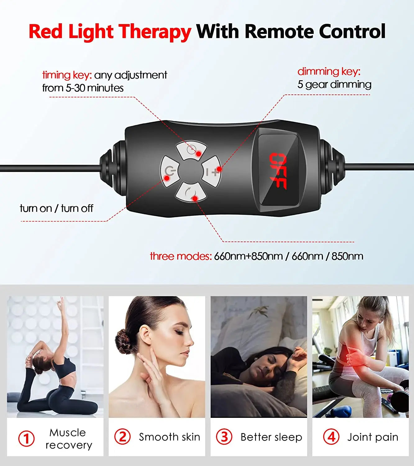 LED Red Light Therapy Lamp for Full Body & Face Muscle Relief and Beauty