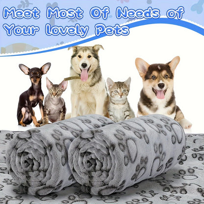 Soft Fluffy High-Quality Pet Blanket with Cute Cartoon Pattern Warm & Comfortable Mat for Cats & Dogs