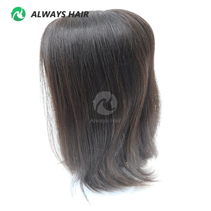 Alwayshair 14"-16" Straight Human Hair Clip-in Topper for Women 120% Density