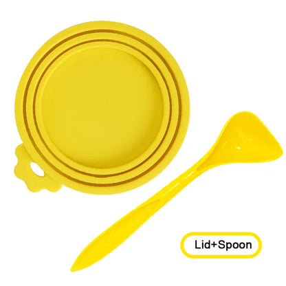 Reusable Pet Food Can Cover & Spoon Set – Portable Storage Lid for Dogs & Cats