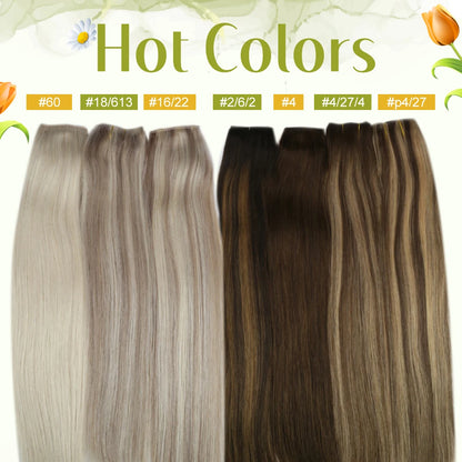 VeSunny Fish Line Human Hair Extension - Invisible Wire One-Piece Blonde Hair Weft with Clips
