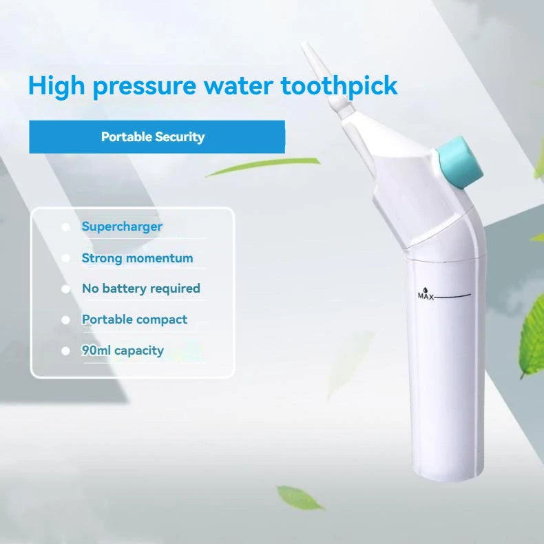 Portable High Pressure Oral Irrigator – Manual Water Dental Floss & Teeth Cleaner