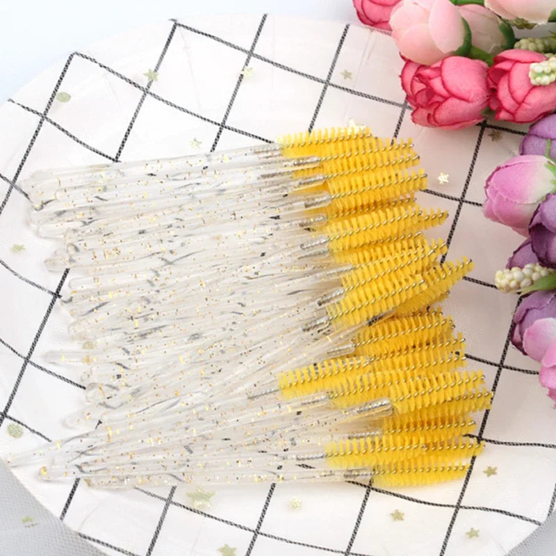 CNK Disposable Eyelash Brushes – 5/50 Pcs Mascara Wands Applicator Spoolers for Makeup