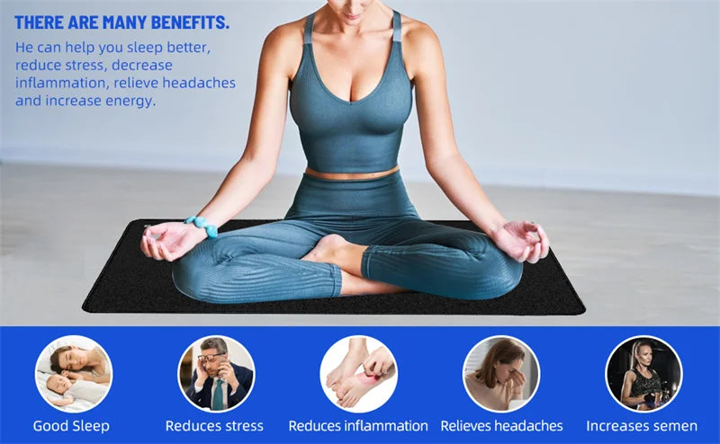 Anxiety Relief & Better Sleep Earthing Wristband Soft PU Grounding Mat