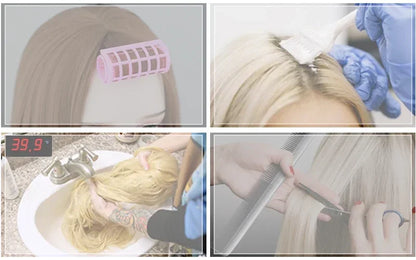 Straight Layered Blonde Wig with Neat Bangs - High Density Synthetic Hair for Women