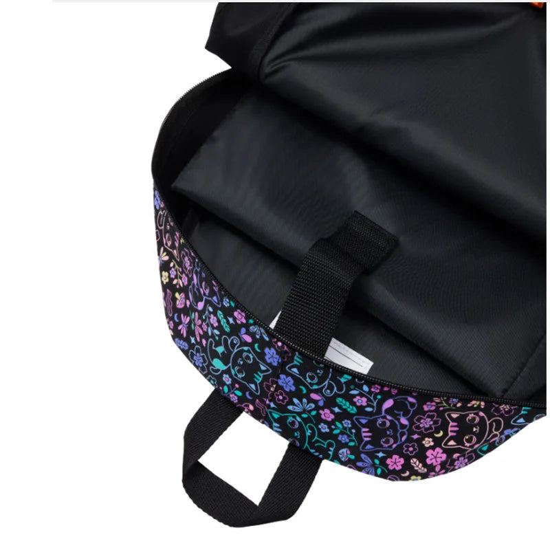 New Original Australia Smiggle Schoolbag for Girls with Black Cat Flower Lunch Bag & Pencil Case