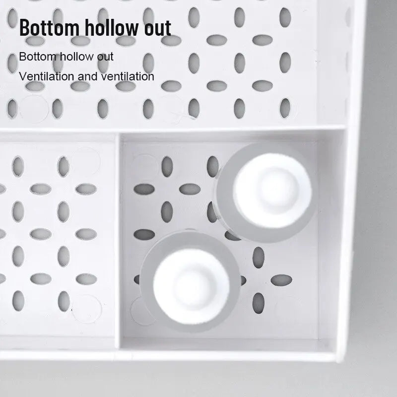 1PC White Makeup Storage Box - Plastic Drawer Organizer for Cosmetics & Skin Care