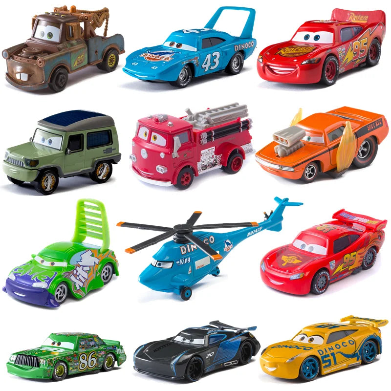 Disney Pixar Cars 3 Lightning McQueen & Mater 1:55 Diecast Toy Car Collection for Kids