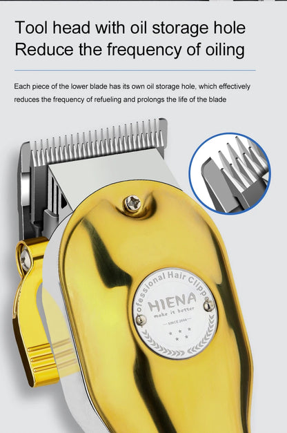 HIENA Professional Barber Hair Clippers Set with Beard Trimmer & Adjustable Steel Blade Hair Cutting Machine