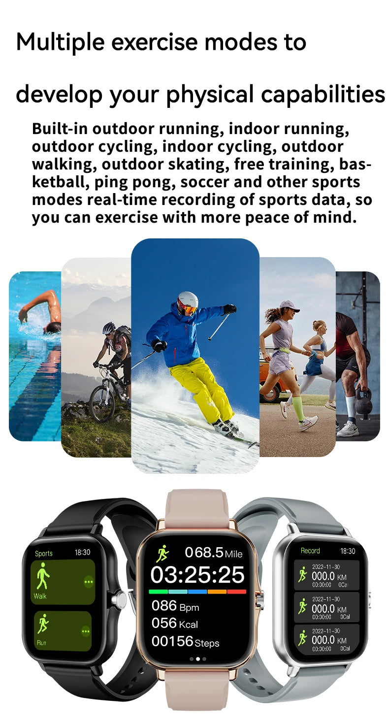 LAXASFIT 2025 Smart Watch, Bluetooth Talk, Full Touch Screen, Heart Rate Monitor, Sports Fitness Tracker for Men & Women
