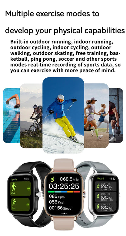 LAXASFIT 2025 Smart Watch, Bluetooth Talk, Full Touch Screen, Heart Rate Monitor, Sports Fitness Tracker for Men & Women