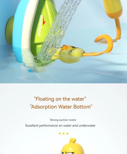 Cute Duck Bathtub Boat Toy – 3 Emotional Ducks with Automatic Water Spray for Toddlers