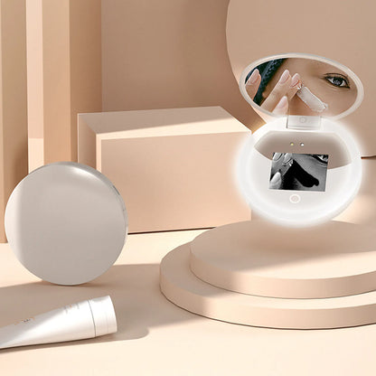 UV Mirror Sunscreen Testing Camera with Light - 2X Magnification Travel Makeup Mirror 3.5in