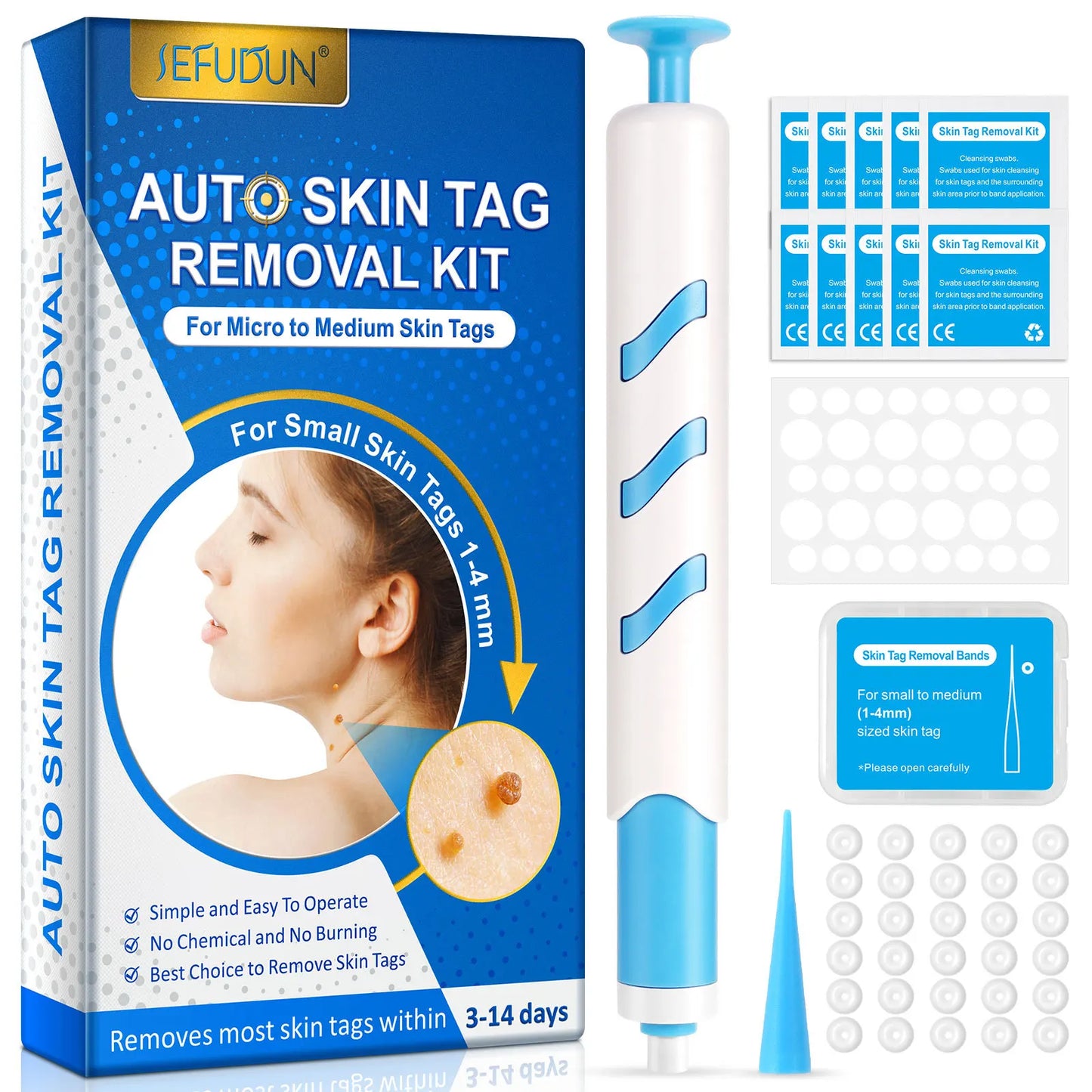 3 In 1 Painless Auto Skin Tag Mole Wart Removal Kit